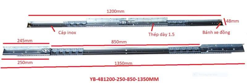 Ray trượt bàn cánh bướm, bản 48mm