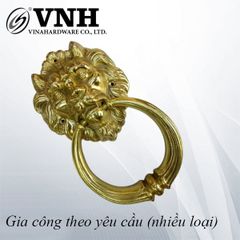 Tay nắm cổng mặt sư tử, đồng thau Vinahardware-HD0304