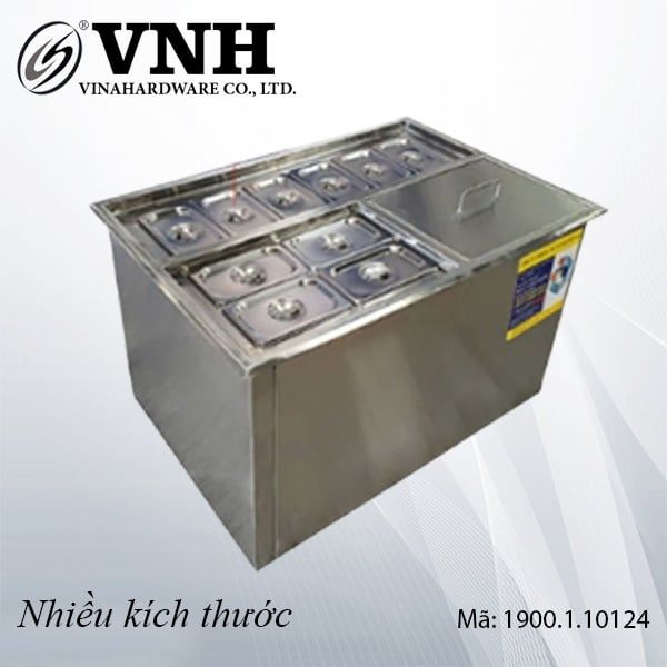 Thùng đựng đá inox âm bàn có khay Vinahardware - VNH030041