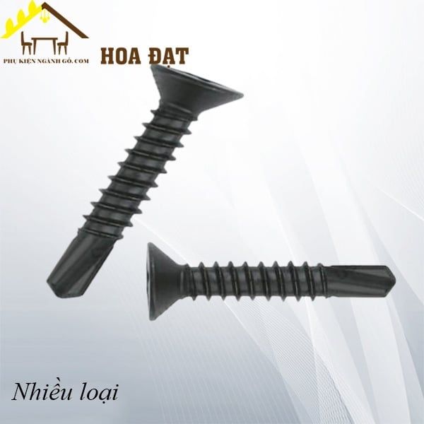 Vít khoan sắt M4, đầu bằng đuôi cá, màu đen - SC2430B