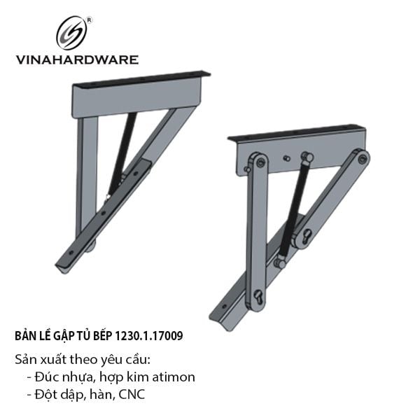 Bản lề gập tủ bếp Vinahardware, màu nikel - VNH170135NK