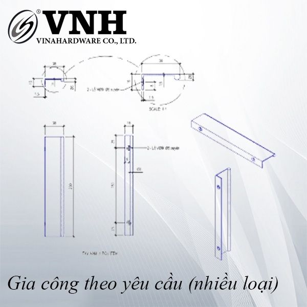 Tay nắm inox 304 đánh xước Vinahardware - VNH2003815IN