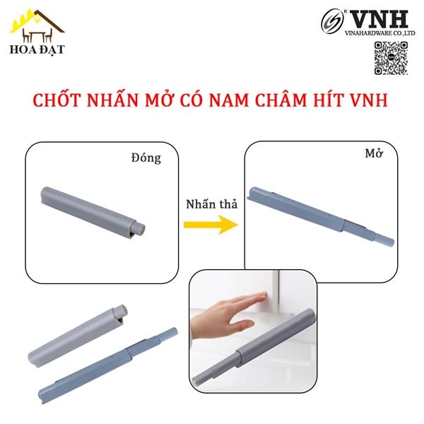 Chốt Nhấn Mở Có Nam Châm 2202.2.89194 – Mở Nhẹ, Đóng Êm