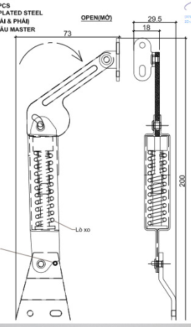 Tay nâng đầu nhỏ 3 lỗ, màu giả cổ - LD200GC