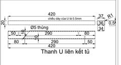 Thanh sắt U, sơn đen mờ - VNH2923546