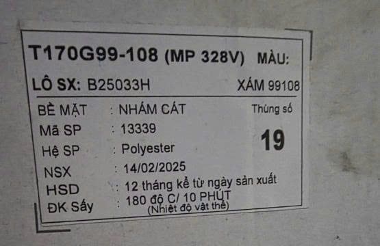 Bột sơn tĩnh điện Vinahardware – Mã 1501.3.0001