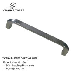 Tay nắm tủ nikel bóng sáng hai đầu Vinahardware - HD0409D128