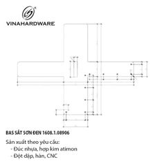 Pat (bas) sắt sơn đen mờ Vinahardware - VNH5444655B
