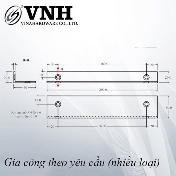 Thanh sắt V, sơn đen - VNH1604020