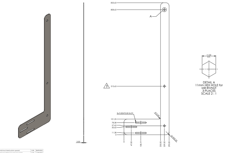 Pat (bas) sắt sơn đen mờ Vinahardware - VNH8542903B