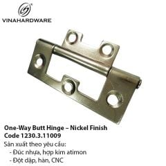 Bản lề lá một chiều, màu nikel Vinahardware - Mã 1230.3.11009