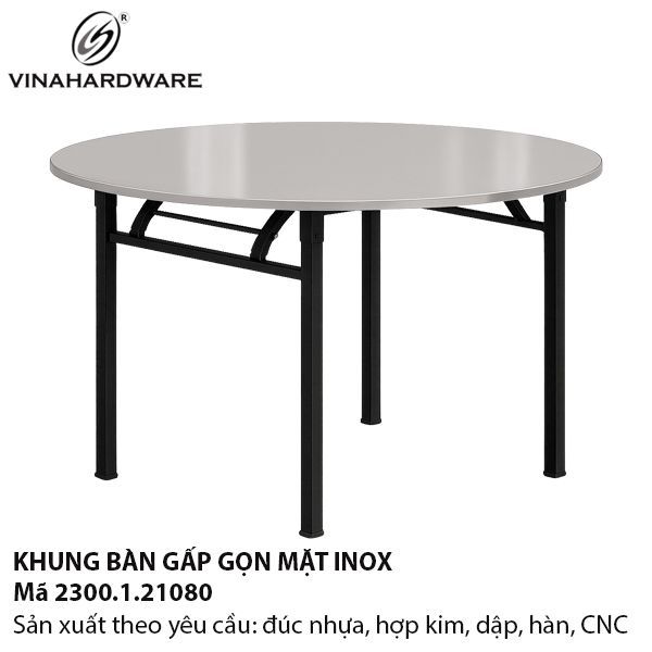 Bàn xếp gọn mặt Inox - Mã 2300.1.21080