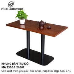 Khung bàn café trụ đôi đế mỏng – Mã 2300.1.26807