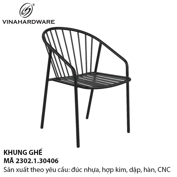 Khung Ghế Café Coca – Khung Sắt Sơn Đen – Mã 2302.1.30406
