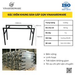 Khung bàn gấp xếp gọn tiện dụng Vinahardware – Mã 2300.1.11026
