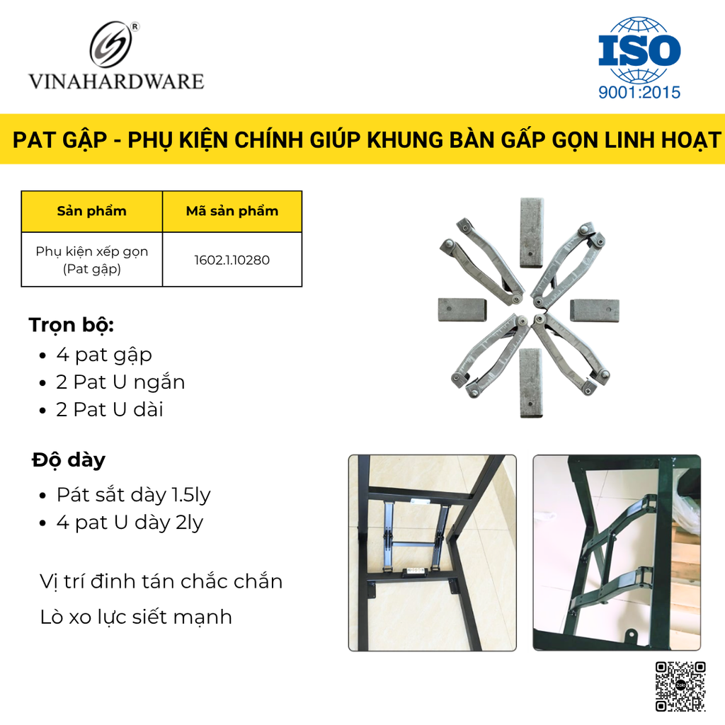 Khung bàn gấp xếp gọn tiện dụng Vinahardware – Mã 2300.1.11026