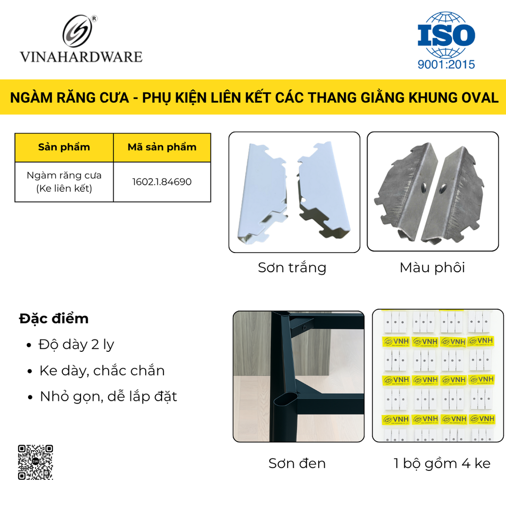 Khung Bàn Thép Sơn Tĩnh Điện Oval Lắp Ráp - Màu Đen – Vinahardware 2300.1.11846
