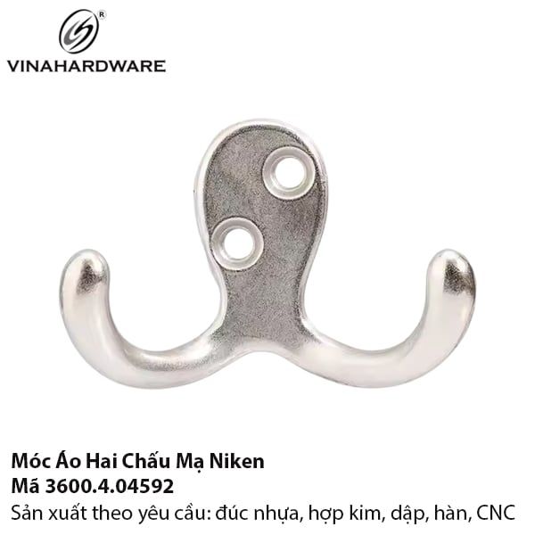 Móc Treo Áo Kép Niken 50 mm – Mã 3600.4.04592