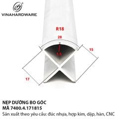 Nẹp Dưỡng Nhựa Bo Góc – Mã 7400.4.171815