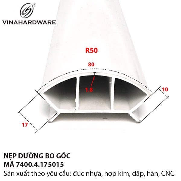 Nẹp Dưỡng Nhựa Bo Góc – Mã 7400.4.171815
