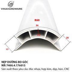 Nẹp Dưỡng Nhựa Bo Góc – Mã 7400.4.171815