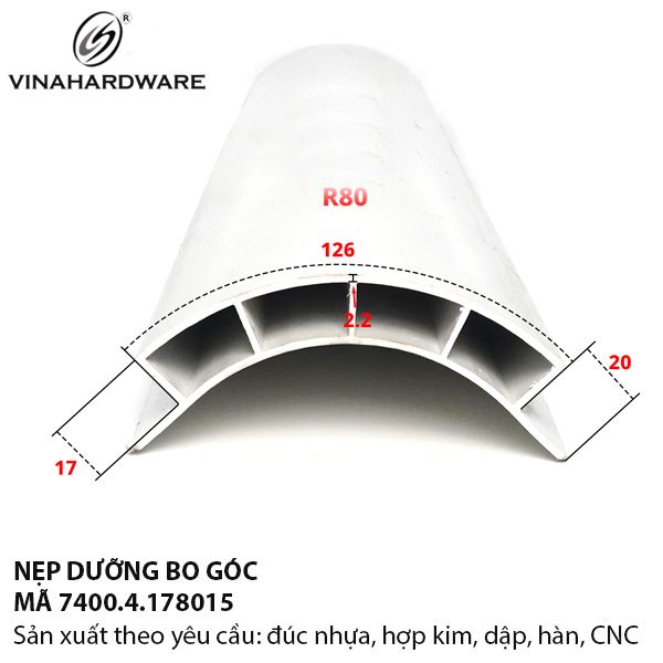 Nẹp Dưỡng Nhựa Bo Góc – Mã 7400.4.171815