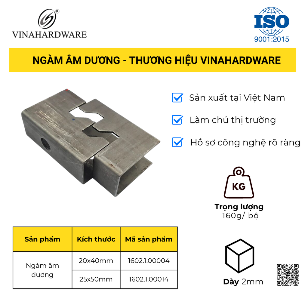 Bộ Pát Ngàm Liên Kết Khung Bàn Âm Dương - Mã 1602.1.00004