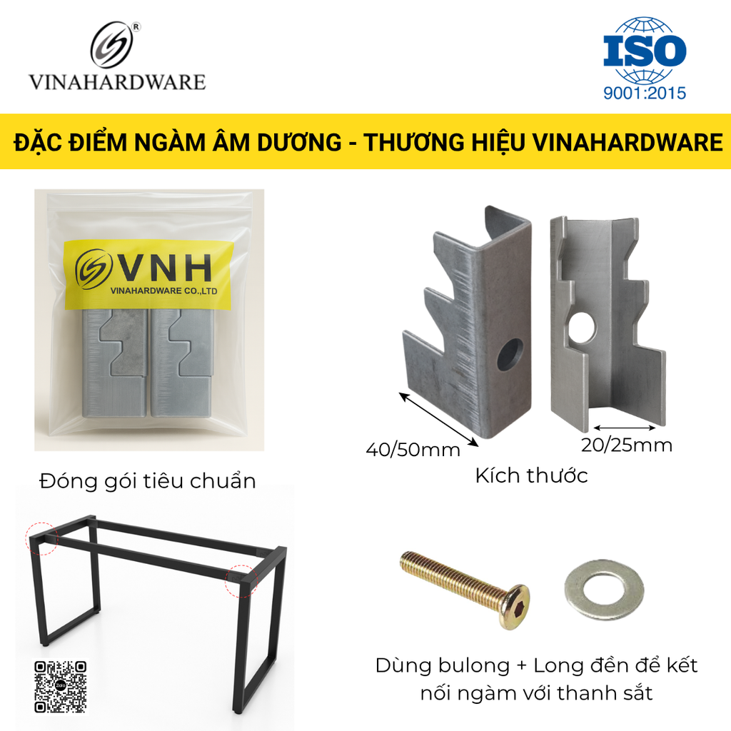 Bộ Pát Ngàm Liên Kết Khung Bàn Âm Dương - Mã 1602.1.00004