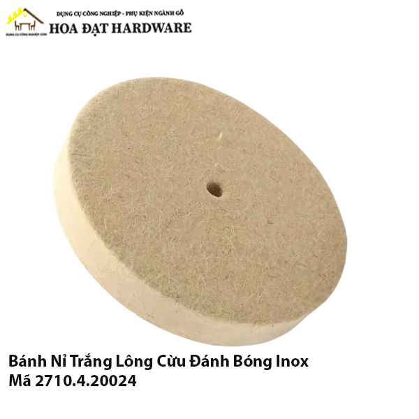 Bánh Nỉ Trắng Lông Cừu Đánh Bóng Inox – Mã 2710.4.20024