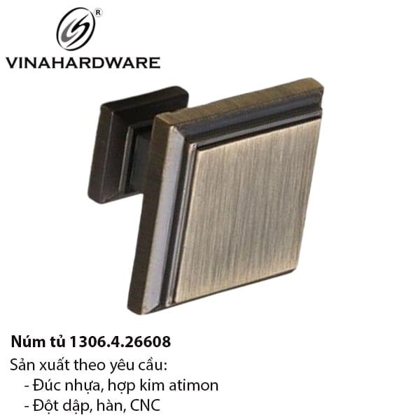 Núm tay nắm tủ vuông – Màu đồng cổ đậm | Mã 1306.4.26608
