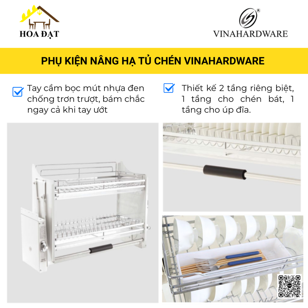 Giá nâng hạ bát đĩa Inox 304 – Vinahardware