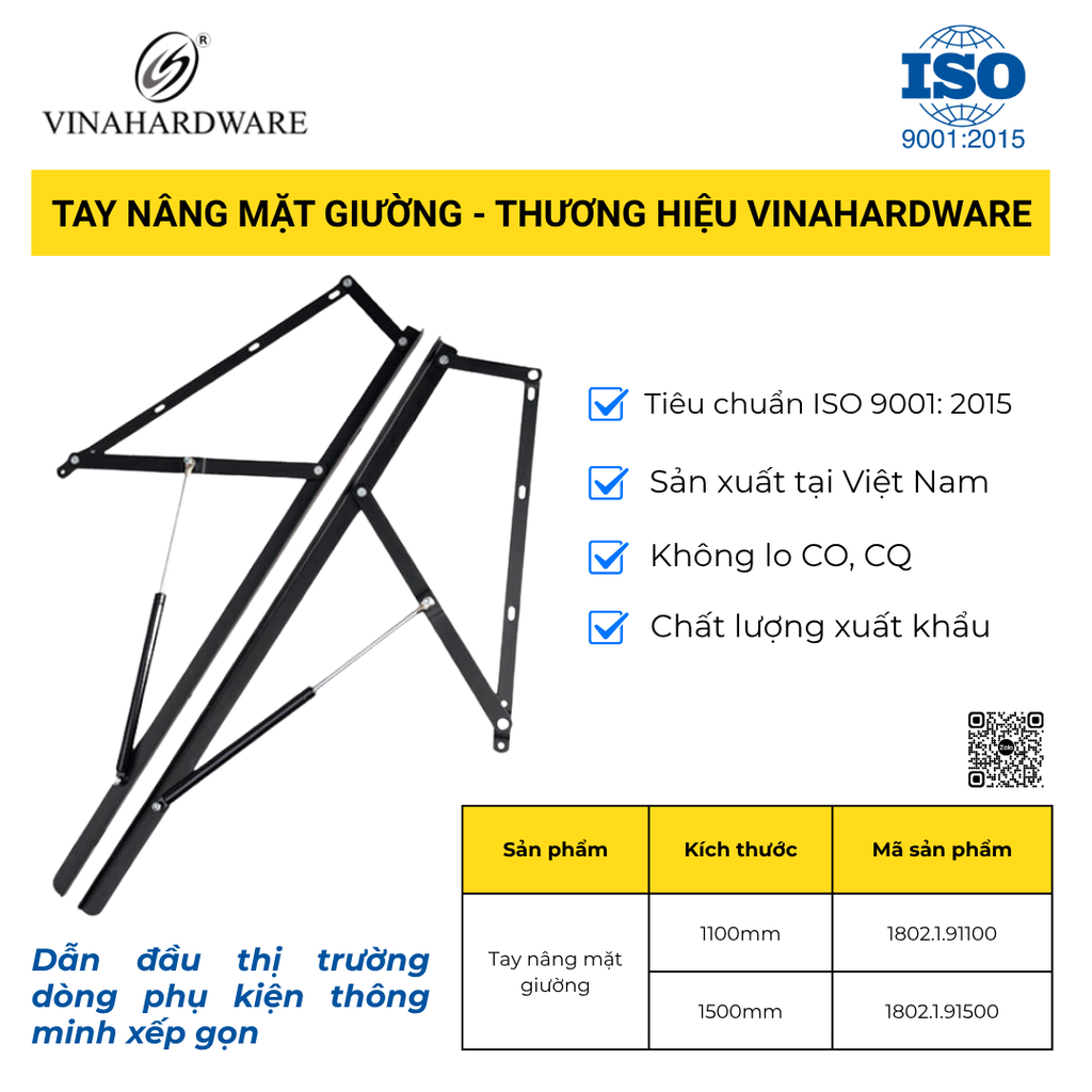 Bộ Tay Nâng Mặt Giường Có Ben Hơi – Mã 1802.1.91100 | Vinahardware
