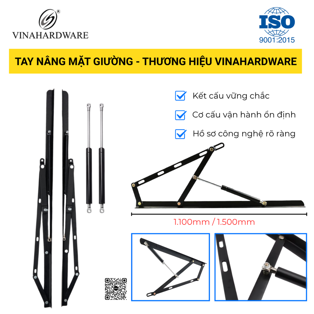 Bộ Tay Nâng Mặt Giường Có Ben Hơi – Mã 1802.1.91100 | Vinahardware