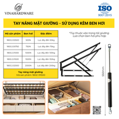 Bộ Tay Nâng Mặt Giường Có Ben Hơi – Mã 1802.1.91100 | Vinahardware
