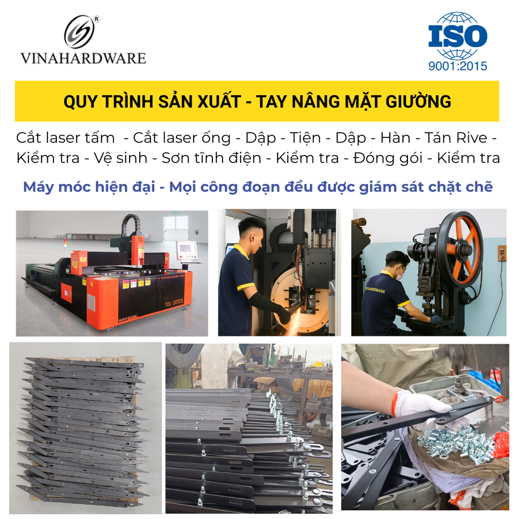 Bộ Tay Nâng Mặt Giường Có Ben Hơi – Mã 1802.1.91100 | Vinahardware