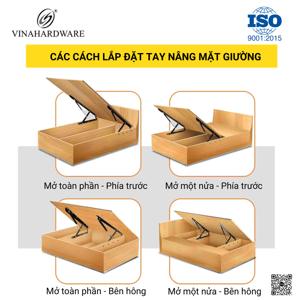 Bộ Tay Nâng Mặt Giường Có Ben Hơi – Mã 1802.1.91100 | Vinahardware