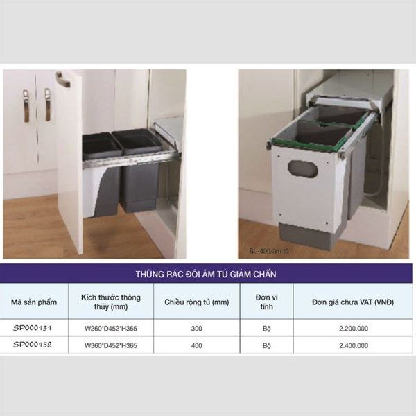 Thùng đựng rác âm tủ cao cấp VNH000152EU