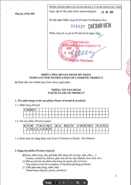 Combo dưỡng sáng da, ngừa mụn Ymmy