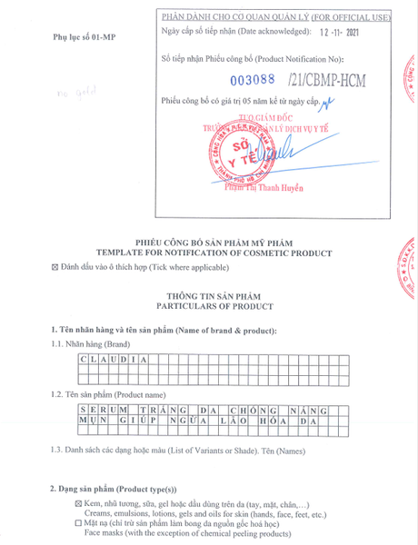 Combo dưỡng da, mờ thâm nám, ngừa lão hóa Claudia
