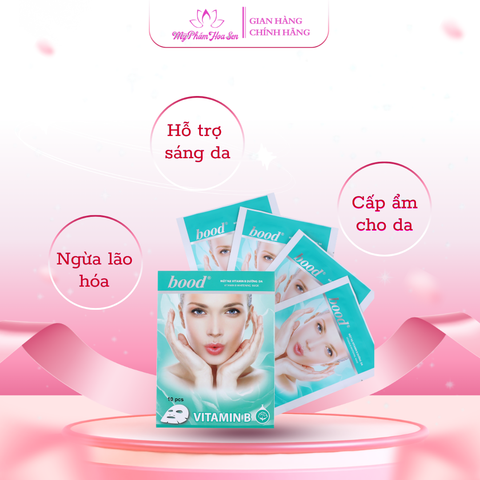 [BOOD] Mặt nạ Vitamin B Dưỡng trắng, Cấp ẩm chuyên sâu, Phục hồi da - 10 miếng