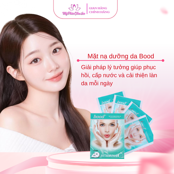 [BOOD] Mặt nạ Vitamin B Dưỡng trắng, Cấp ẩm chuyên sâu, Phục hồi da - 10 miếng
