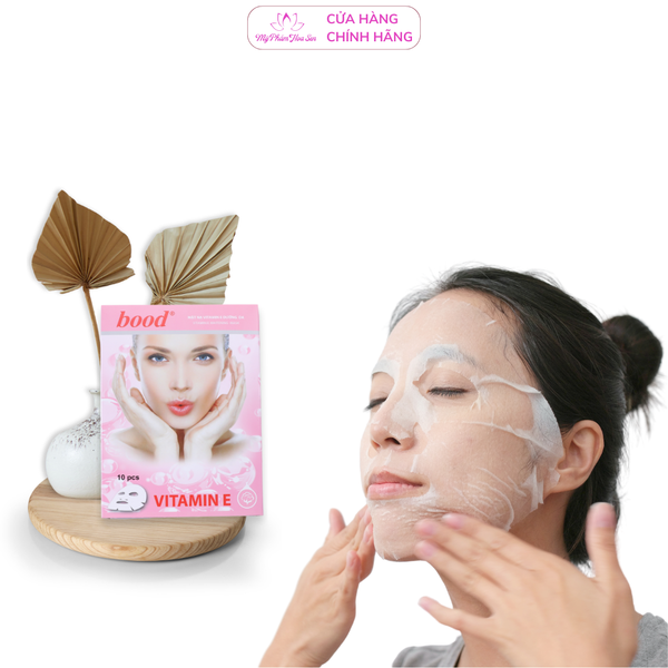 Combo 2 Mặt nạ Vitamin E Dưỡng trắng, Cấp ẩm, Ngừa lão hóa da Bood - 10 miếng