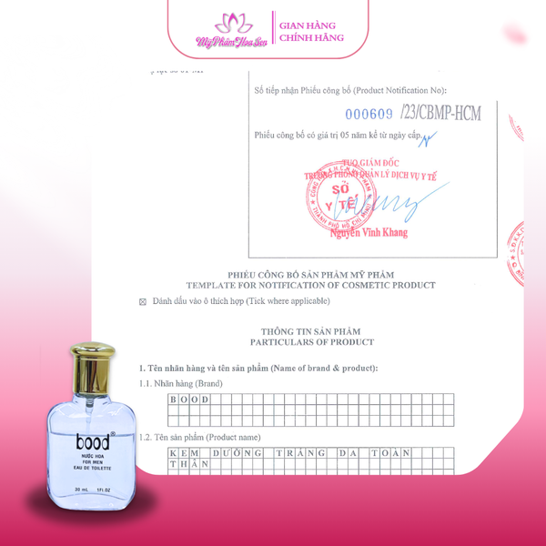 [BOOD - UNISEX] Nước hoa 30 mL - Tông Mát mẻ, phóng khoáng