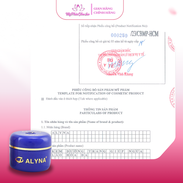 Kem dưỡng sáng da Alyna – giúp da mềm mịn, hỗ trợ giảm dấu hiệu lão hóa