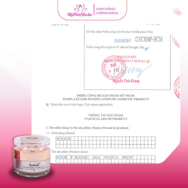 [BOOD - DÒNG VIP] Kem Dưỡng trắng da, Ngừa mụn