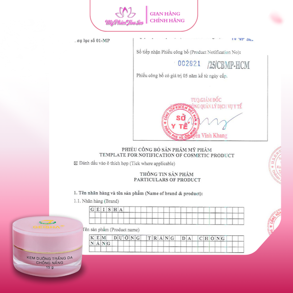 [GEISHA - DÒNG THƯỜNG] Kem Dưỡng trắng da, Chống nắng