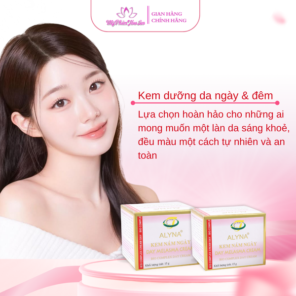 Kem dưỡng da Alyna ngày & đêm – hỗ trợ làm mờ đốm nâu, giúp da đều màu