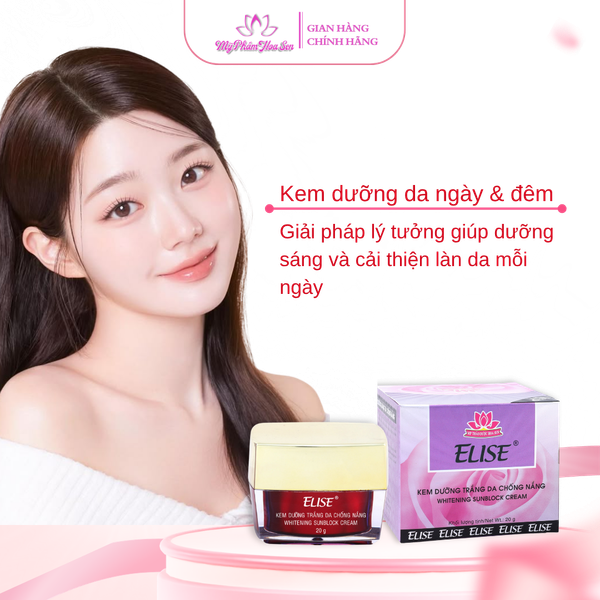 [ELISE TÍM] Kem Dưỡng trắng da, Chống nắng