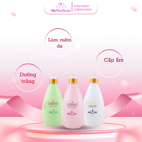 [GEISHA] Sữa tắm dịu nhẹ, lành tính, Giúp làm sạch da an toàn