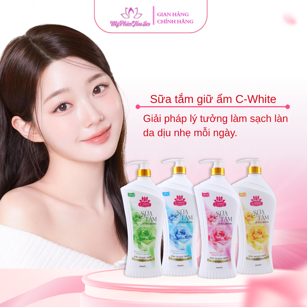[C-WHITE] Sữa tắm Hương hoa, Làm sạch sâu, Giúp da mềm mịn
